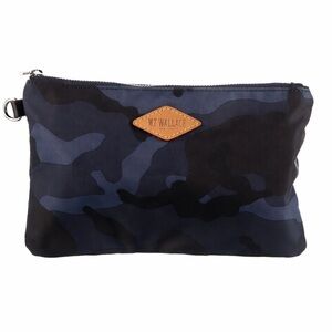MZ Wallace Blue Camo Cosmetic Pouch Nylon Travel Makeup Bag Zip Top